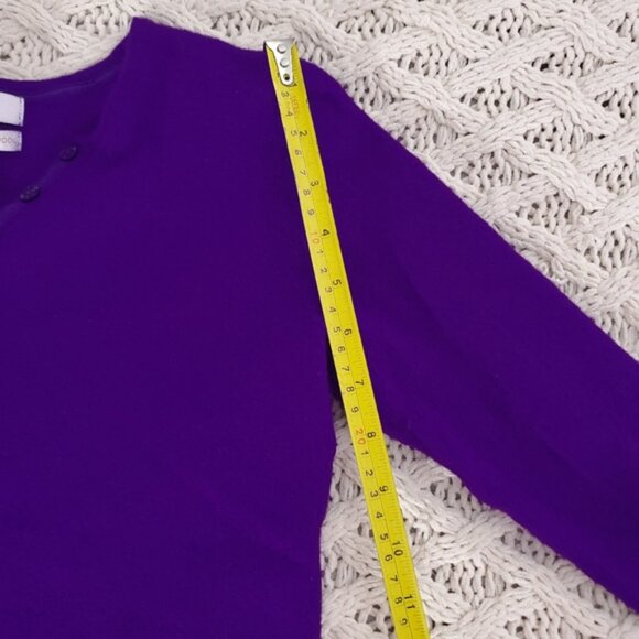 Vintage style Ellen Tracy 100٪ Extra Fine Merino Wool Purple Knit Sweater - Picture 13 of 14